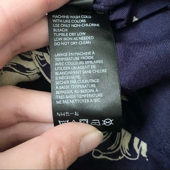 Urban Outfitters Navy/Off-White Floral Diane Paperbag Wide Leg Pants - Picture 10 of 10